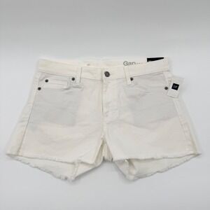 Gap 1969 Authentic Summer Shorts White Mid Rise Stretch Raw Hem‎ 27 177943-00-1